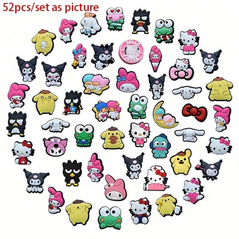 30pcs Shoe Charms Kawaii Kuromi Cinnamoroll Melody Decration DIY Sandals Shoe Accessories for Kids Gifts,Temu