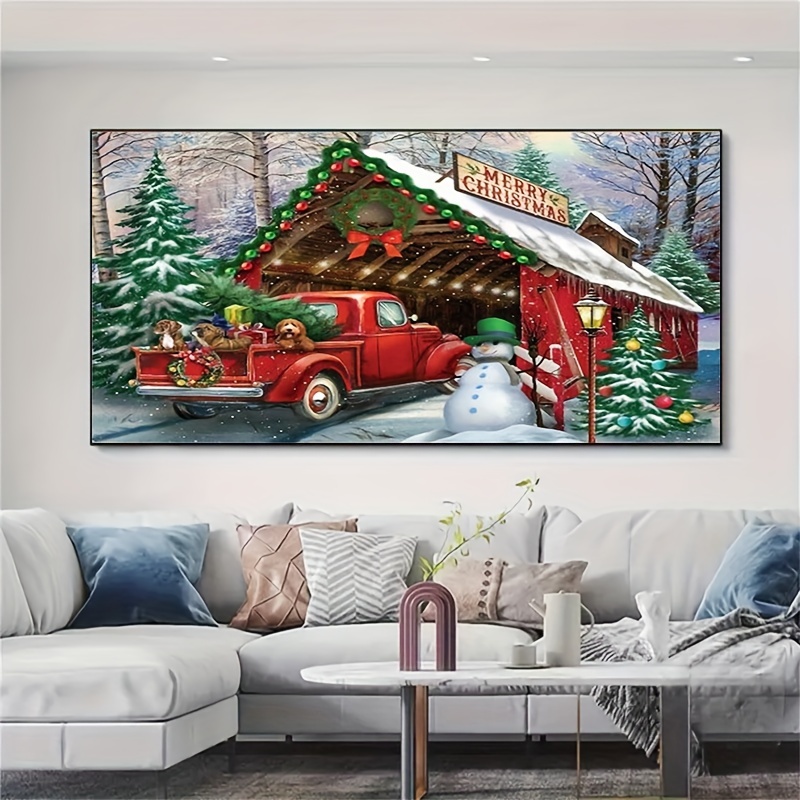 Christmas Truck Artificial Diamond Art Painting - Temu
