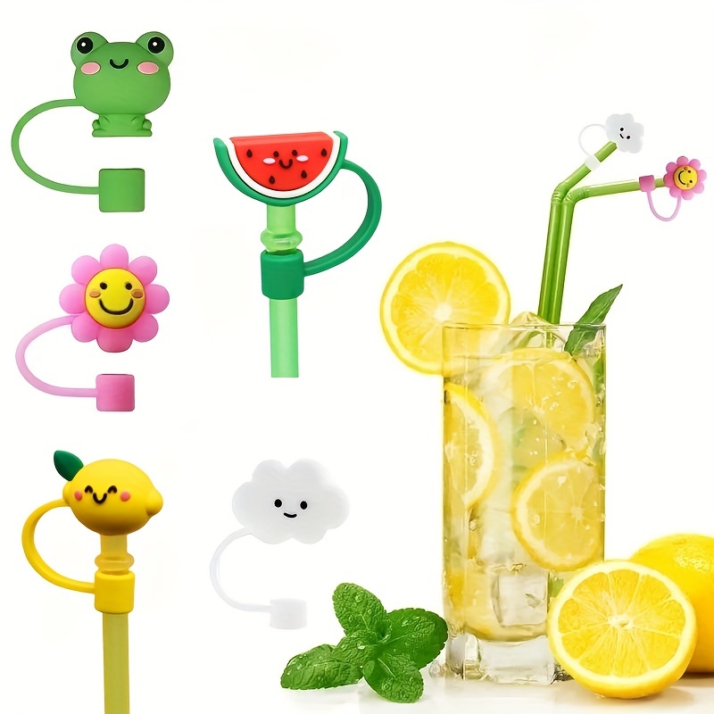 [5 Pcs] Brighten Your Stanley Cup & Stitch Water Bottle w/Cute Cartoon  Straw Covers - Cute Valentine Gift, Straw Caps & Straw Topper Perfect for