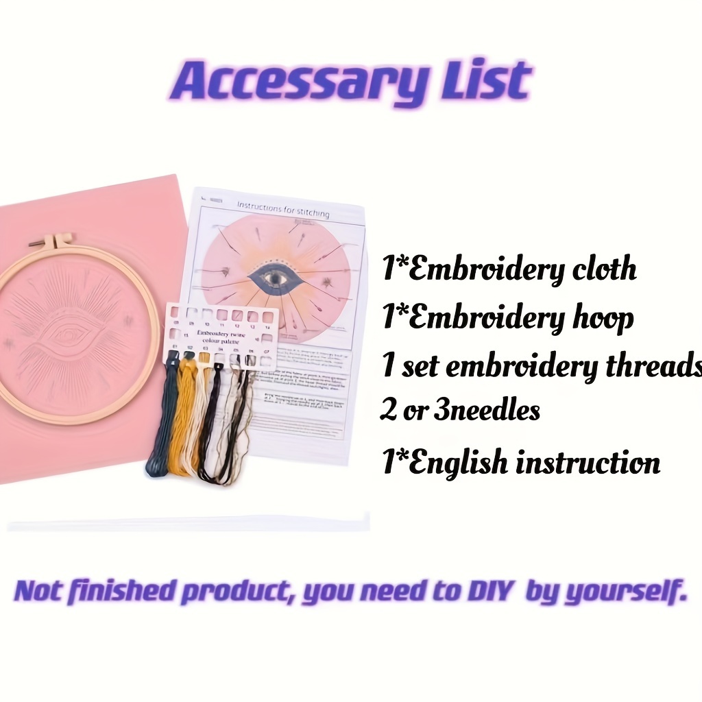 3 Sets Evil Eye Embroidery Starters Kit for Beginners, Stamped Cross Stitch  Kits for Beginners Adults Include Embroidery Cloth, Embroidery Hoops,  Threads and Needles
