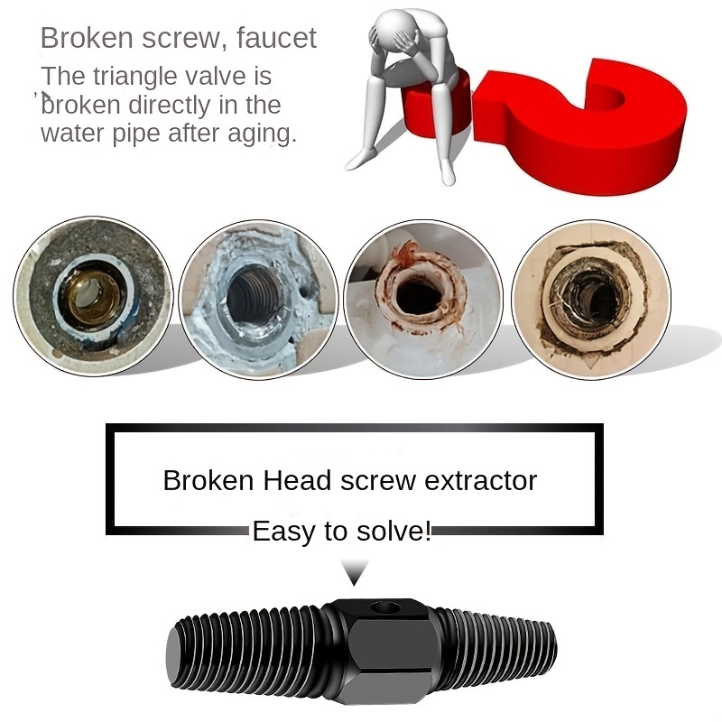 Universal broken Wire Extractor Faucet Double-head Triangle Valve Tap Screw  Extractor Pipe Valve Tap Broken Wires Screws