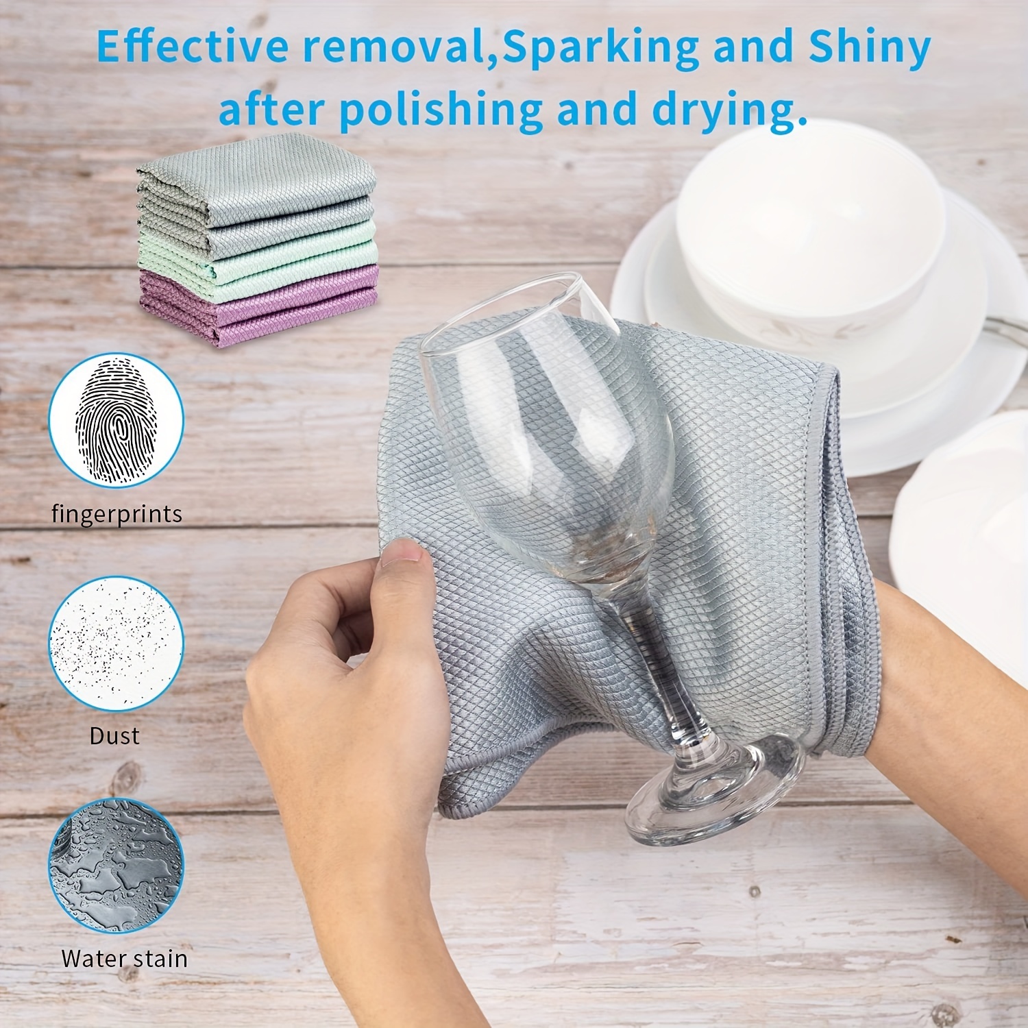 10pcs Microfiber Cleaning Cloths for Kitchen Counters Windows Mirrors Glass