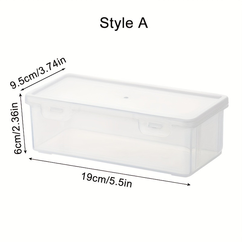 1pc Small Flat Clear Storage Box, Plastic Storage Box With Hinge Cover,  Portable Pencil Box, Rectangular Transparent Organizer, Multipurpose  Storage C
