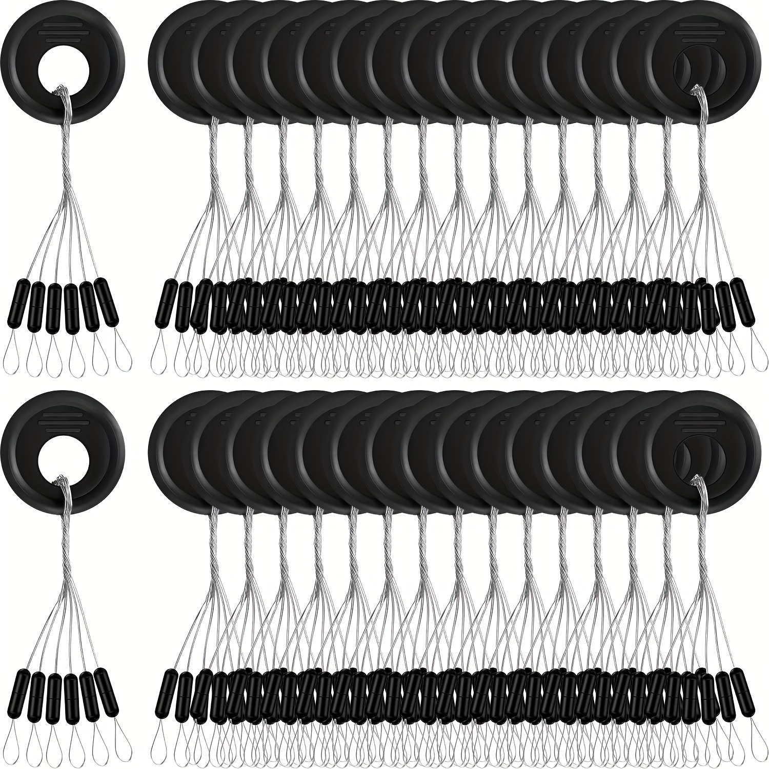 600pcs 6-in-1 Rubber Bobber Stops - Oval and Column Shape Weight Stopper  for Fishing - Prevents Line Slippage and Increases Catch Rate