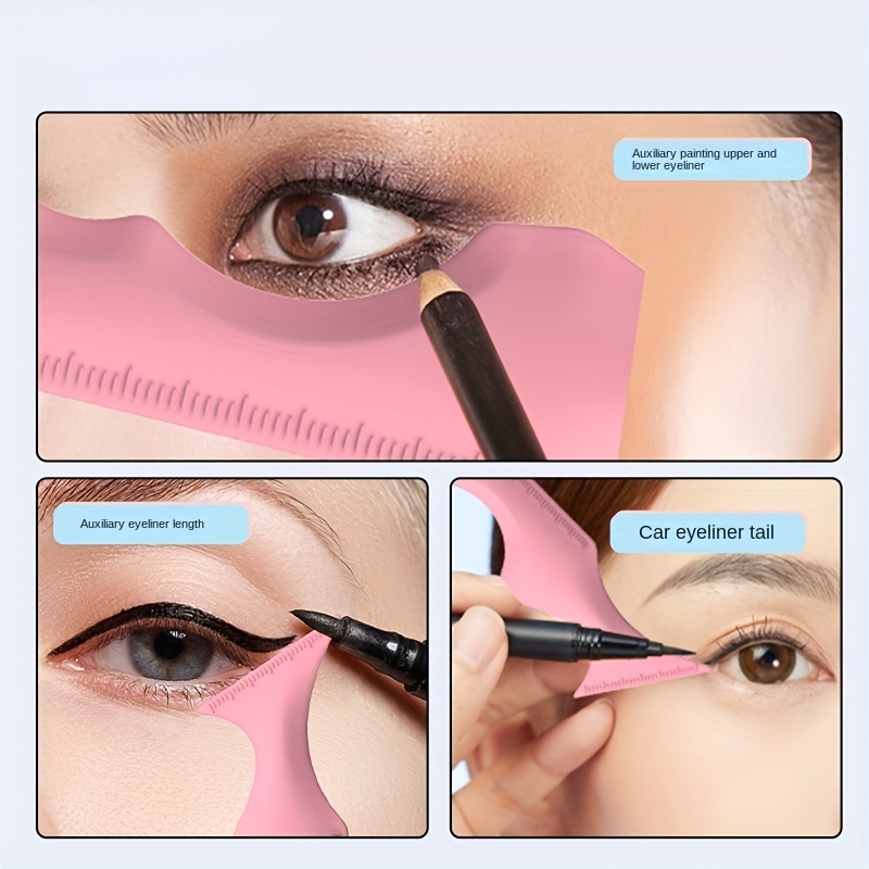1Pc Reusable Silicone Eyeliner Ruler Eyeliner Stencils Winged Tip Eyeliner Aid