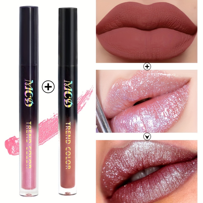 12 Colors Matte Non stick Cup Lip Gloss Lip Glaze Metallic - Temu