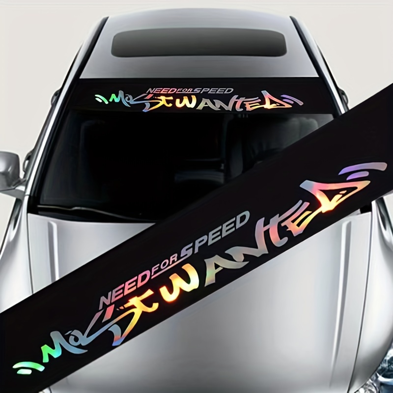 

Explosive Car Front And Rear Windshield Stickers, Black Background Decorative Stickers For Windshield, 130x21cm/51.18x8.27in Colorful Stickers