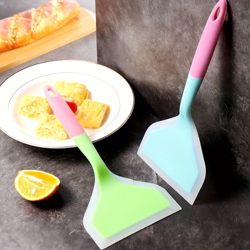 1pc Random Silicone Kitchen Ware Cooking Utensil Spatula Beef Meat Egg  Kitchen Scraper Wide Pizza Cooking Tool Shovel Non-stick Spatula