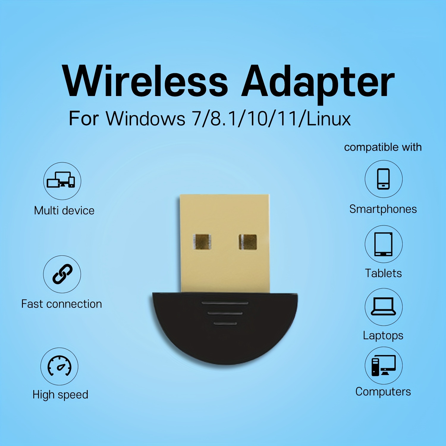 Usb 5.3 Wireless Adapter For Pc Speakers Wireless - Temu