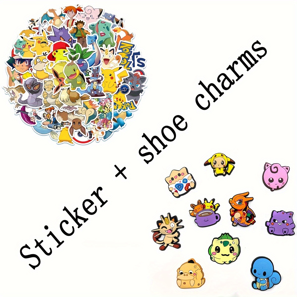 Conjunto de pegatinas Pokémon con patas Linda y colorida pegatina