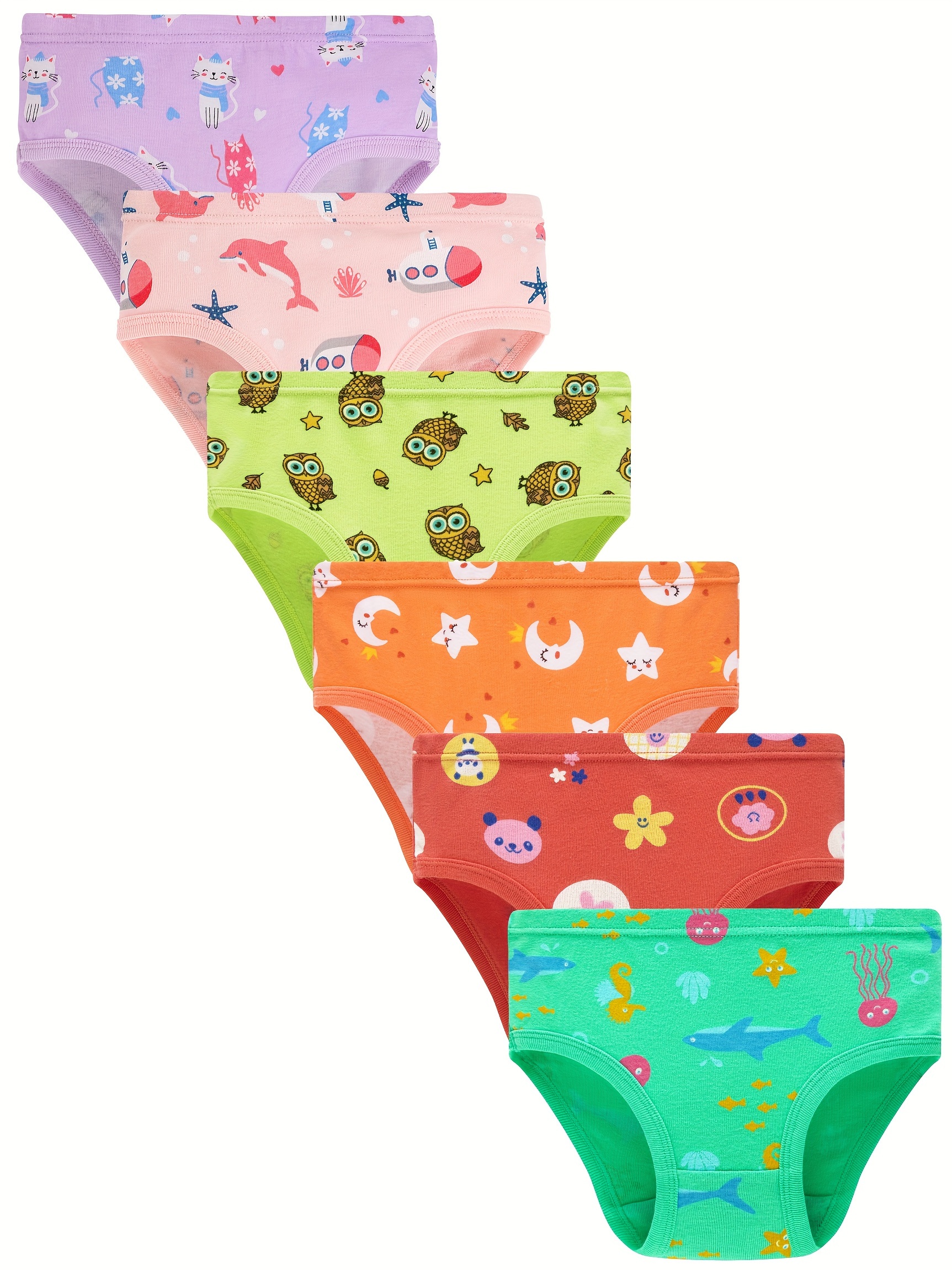 ASEIDFNSA Panties Size 5 Kids Toddler Baby Girls Underwear Cute Cartoon  Letter Shorts Pants Cotton Briefs Underwear 4Pcs