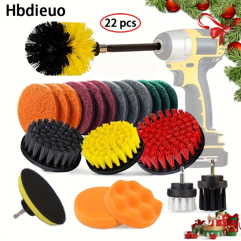 Holikme 4Pack Drill Brush Power Scrubber Cleaning Brush Extended Long  Attachment Set All Purpose Drill Scrub Brushes Kit for Grout, Floor, Tub