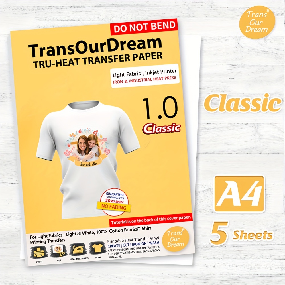 Iron on Heat Transfer Paper A4 Heat Transfer Vinyl For - Temu