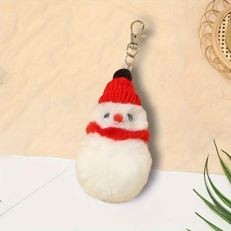 LOFCA Christmas Necklace Round Bead Pendant Keychain Snowman pendant  Christmas bead pendant Silicone beads Give gift keychain - AliExpress