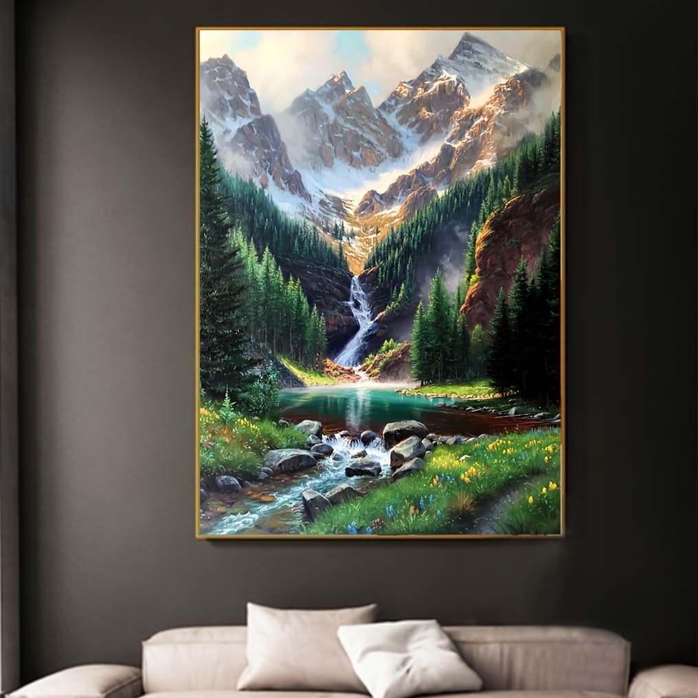 

1pc Mountain And Water Scenery 40*50cm Painting By Numbers For Adults Beginners Acrylic Painting Set Decorative Painting Diy Digital Oil Painting