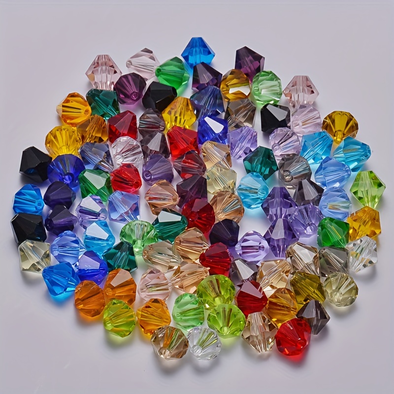 Glass Bicone Beads Bicone Crystal Cut Beading Jewelry - Temu