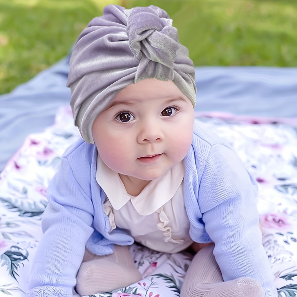  4 sombreros para bebé niña recién nacida, turbantes elásticos  anudados, sombreros de bola para bebé, accesorios de fotografía de bebé :  Ropa, Zapatos y Joyería