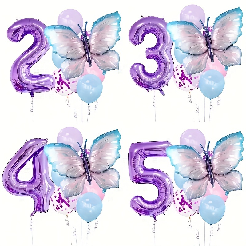 Ballons en aluminium à thème papillon pour fête d'anniversaire