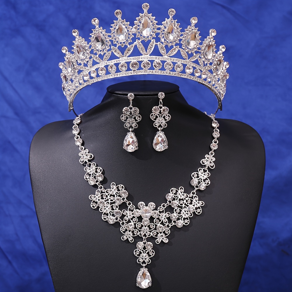 Bridal Jewelry Accessories Set Including Rhinestone Crown - Temu United ...