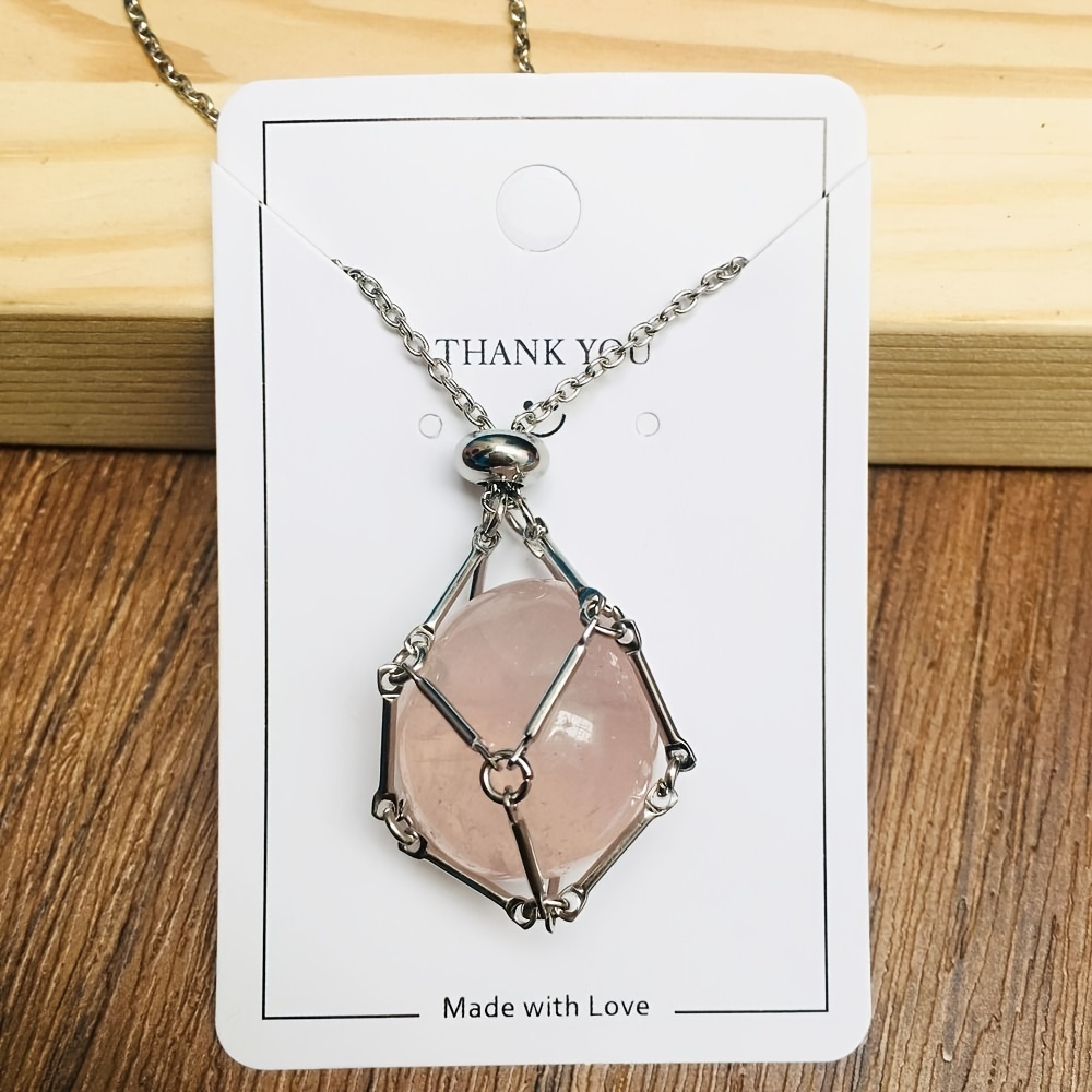 Copper Crystal Holder Cage Necklace Dice Pendant Silver Color Crystal Net  Metal Necklace Necklace Accessories Interchangeable - AliExpress