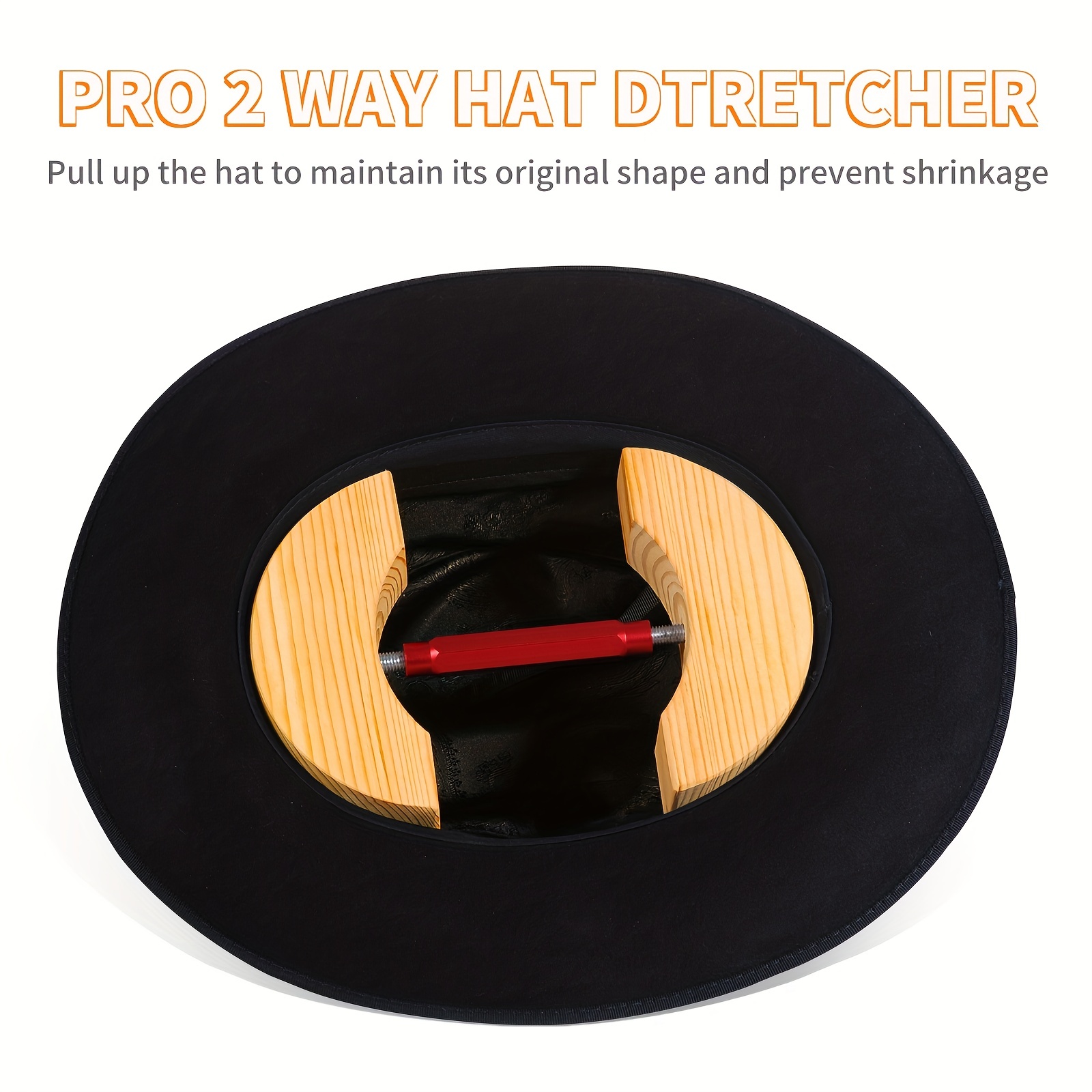 HAIBEIR 4-Way Wooden Hat Stretcher Black for Adults One Size from