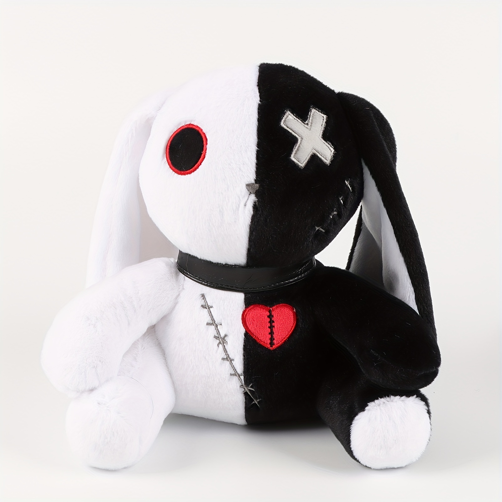 Creepy Goth Bunny Plush Crazy Rabbit Plushie Toys, Spooky Gothic