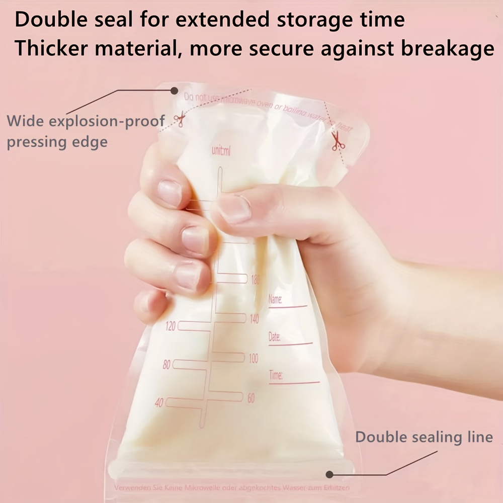 60pcs Breastmilk Storage Bags, 8.5oz Breast Milk Storing Bags, BPA Free,  Milk Storage Bags With Pour Spout For Breastfeeding, Ready To Use Breastmilk