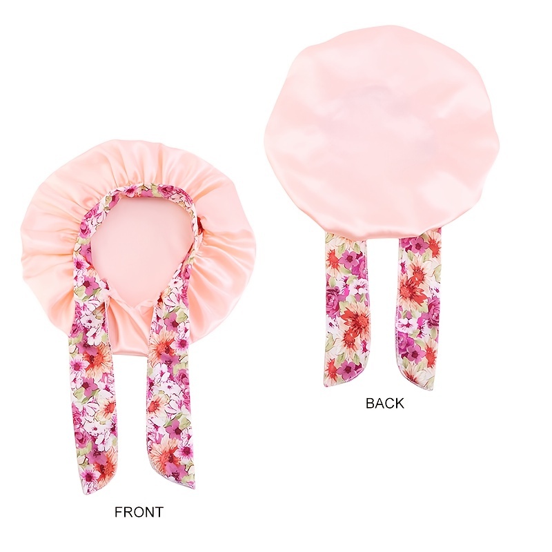 Kids Satin Bowknot Sleeping Caps Head Cover Hair Care Cap Night Hat