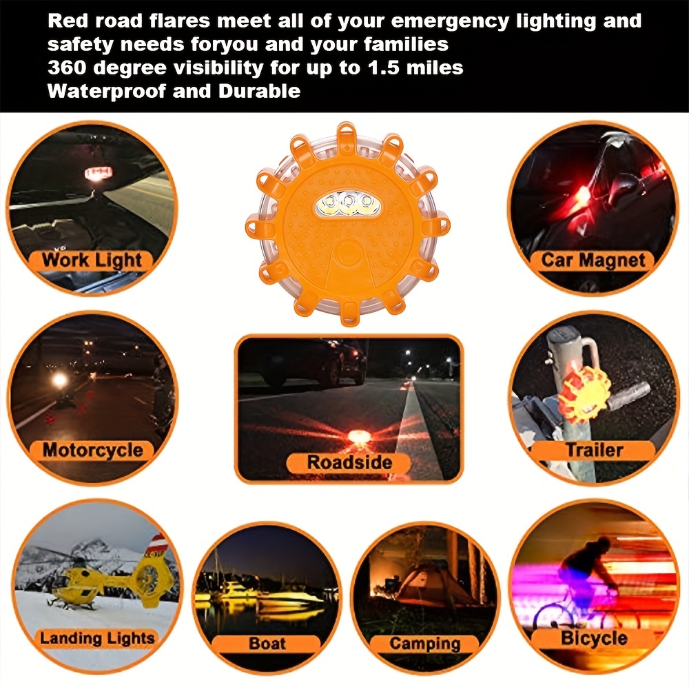 Led Road Flare emergency Flashing Temu - Safety Flare Warning 15