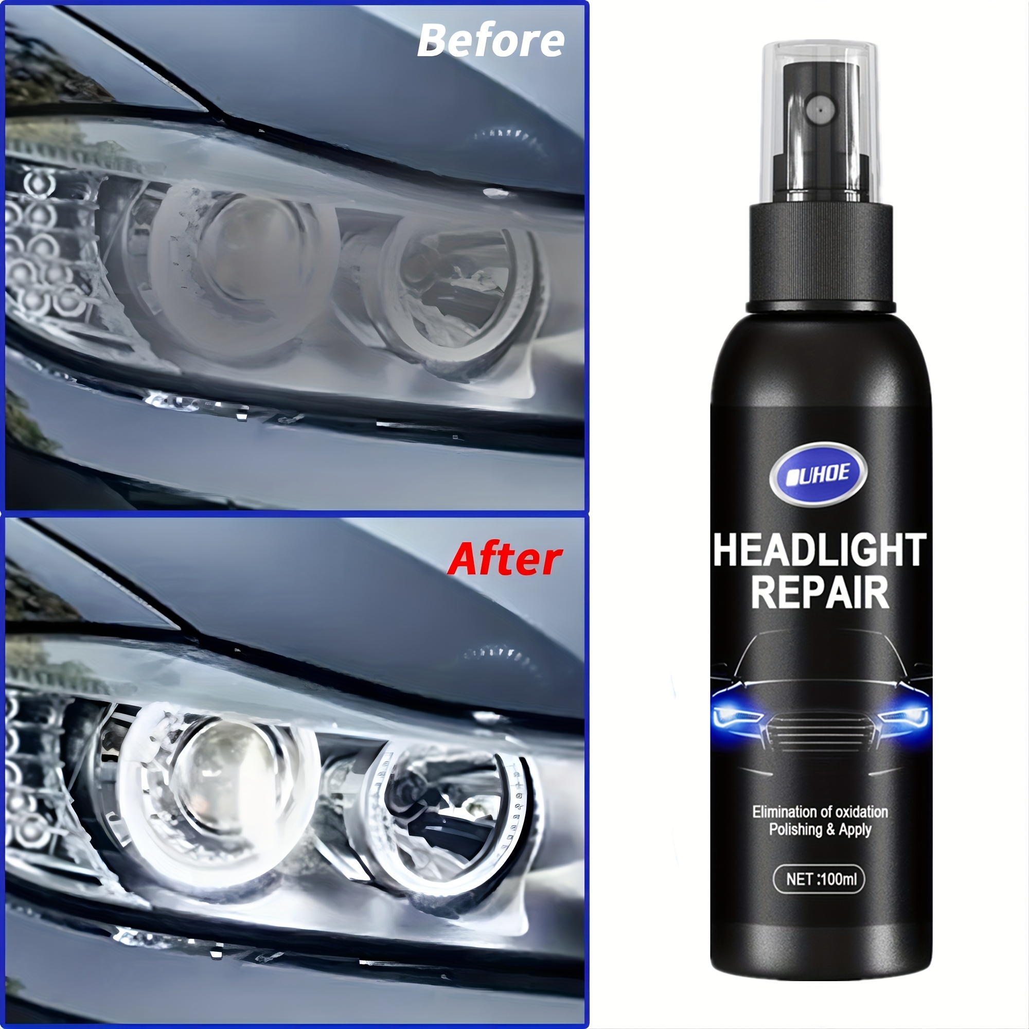 Car Headlight Refurbishment Kit Crystal Renewal Liquid - Temu