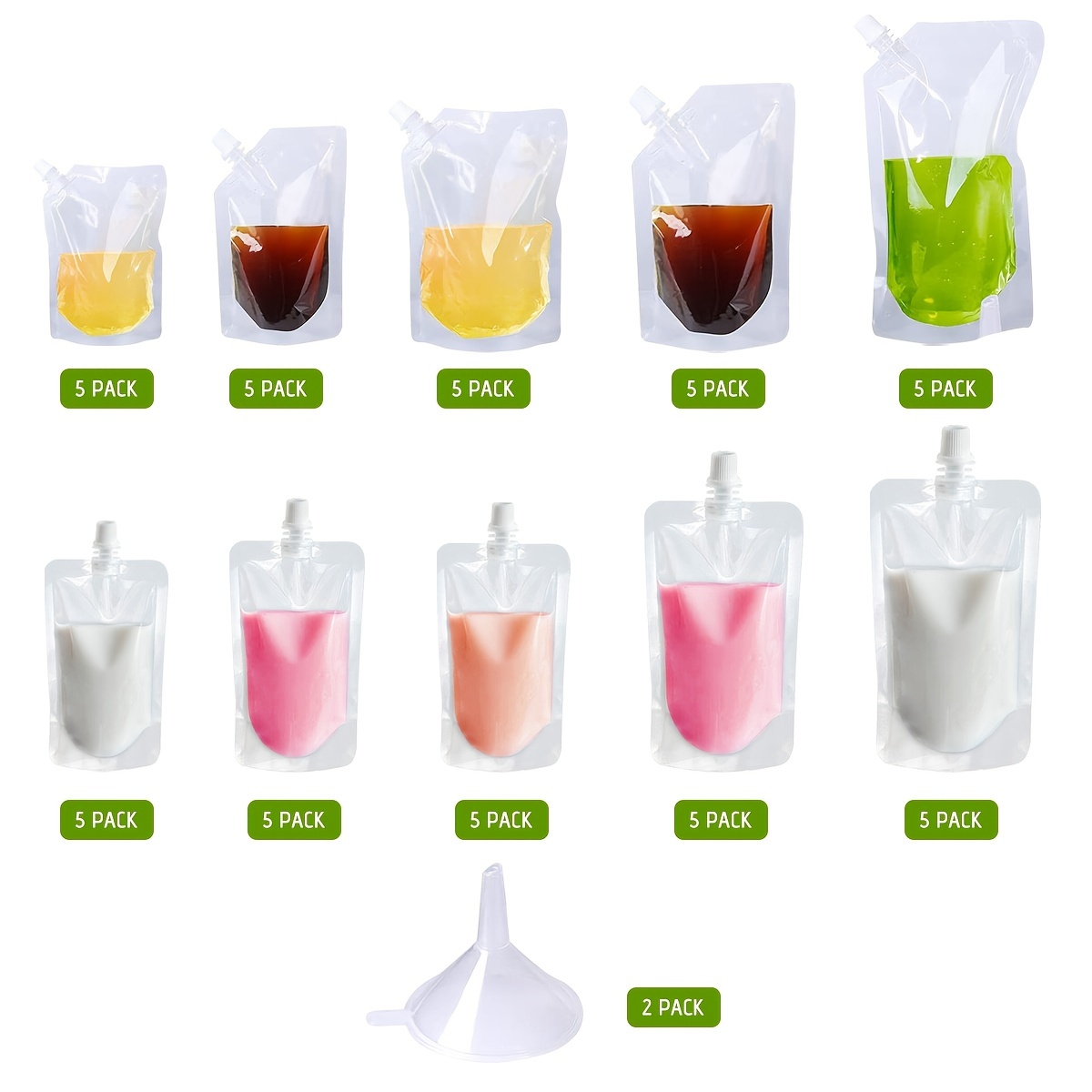 Freezable Drink Pouches With 20 Straw Holes Translucent - Temu