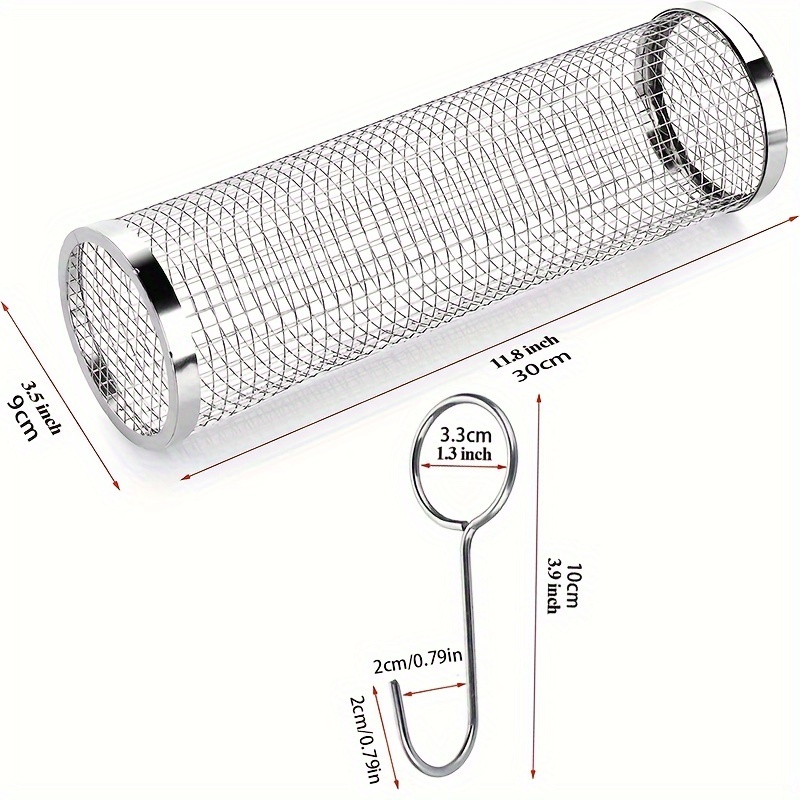 Stainless Steel Bbq Cage Grill Cage Seasoning Filter Bbq - Temu