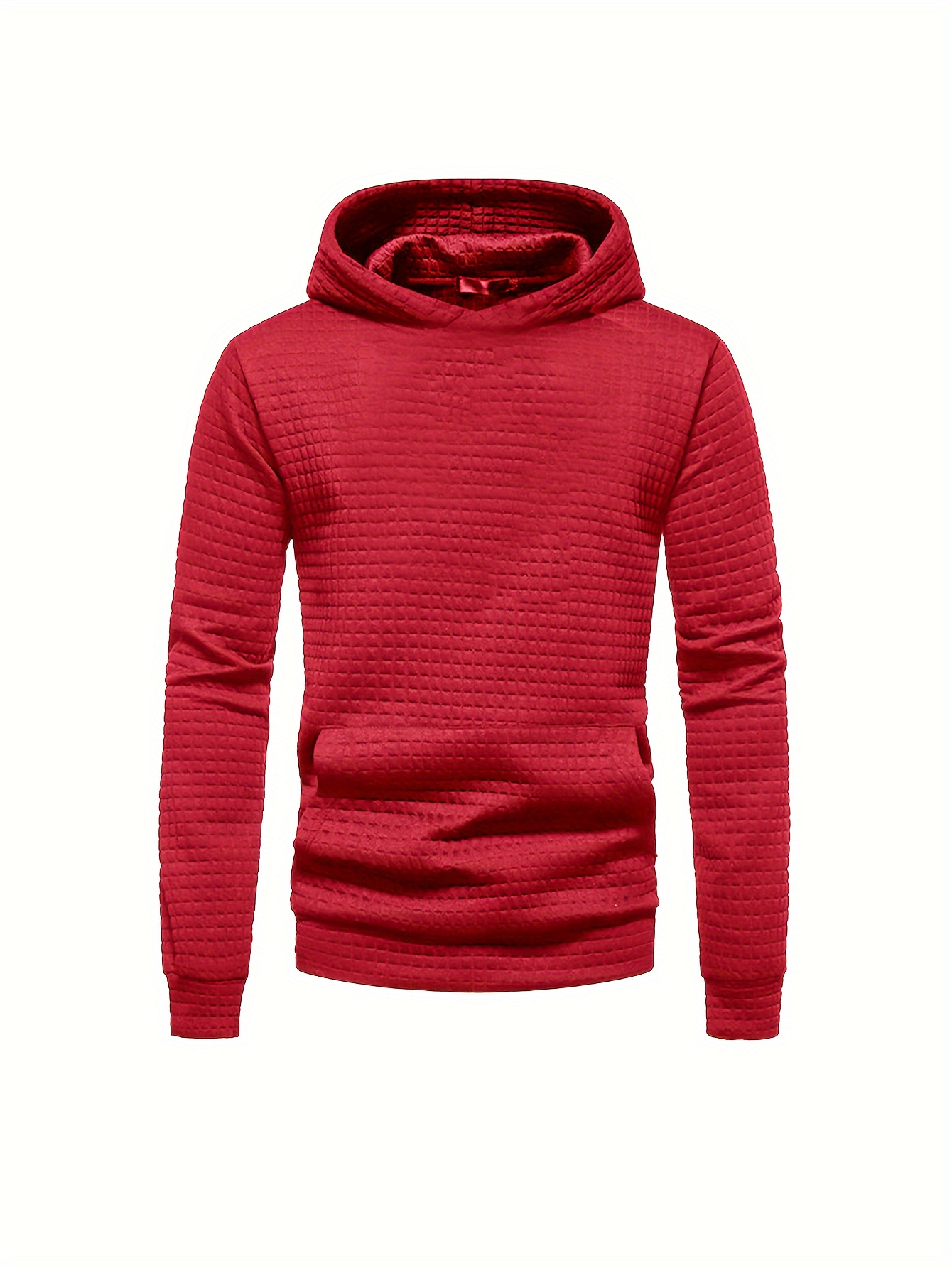 Boys Casual Solid Color Waffle Pullover Long Sleeve Hoodies Temu