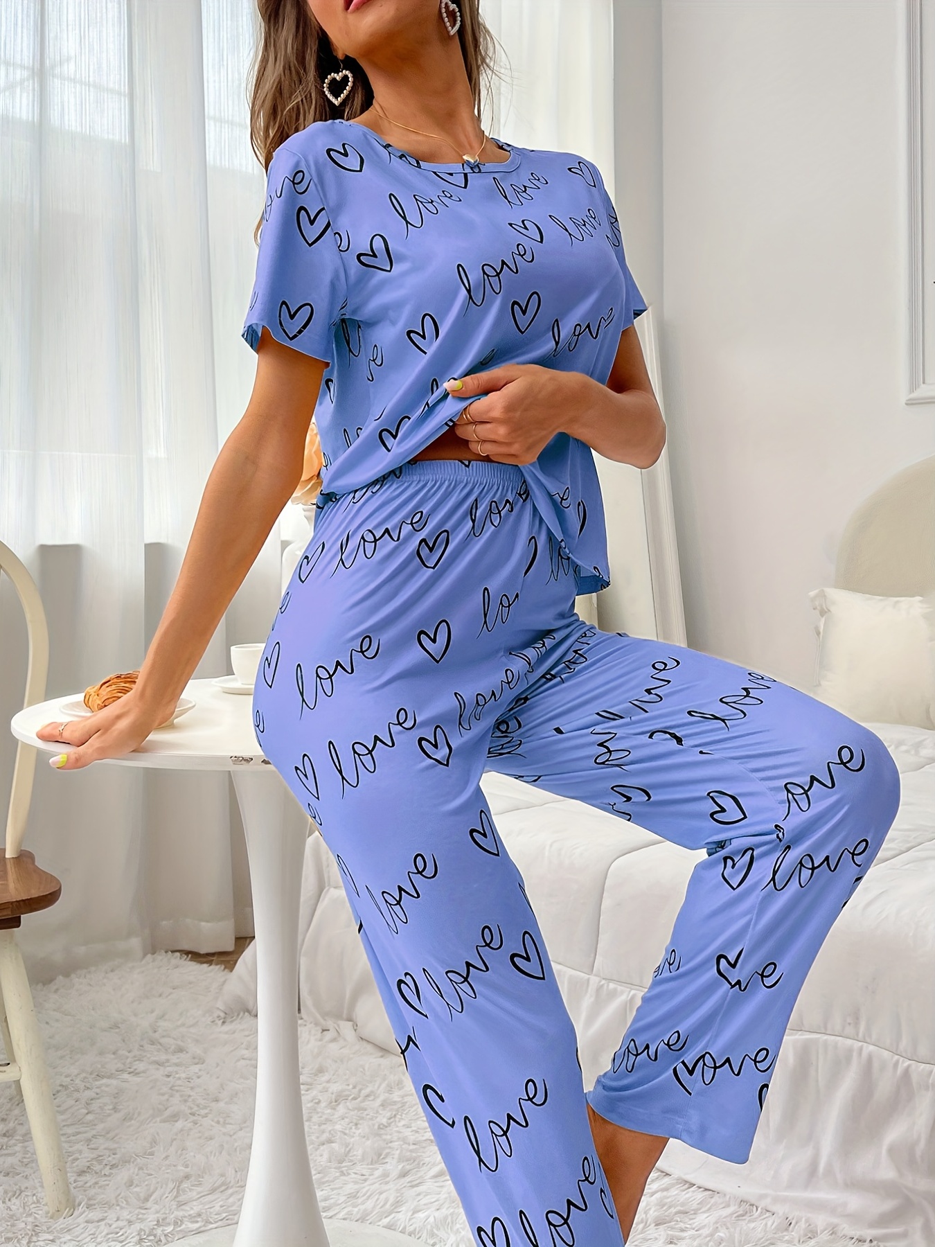Wunderlove Violet Typographic Printed T-Shirt & Checked Pyjamas Set –  Cherrypick