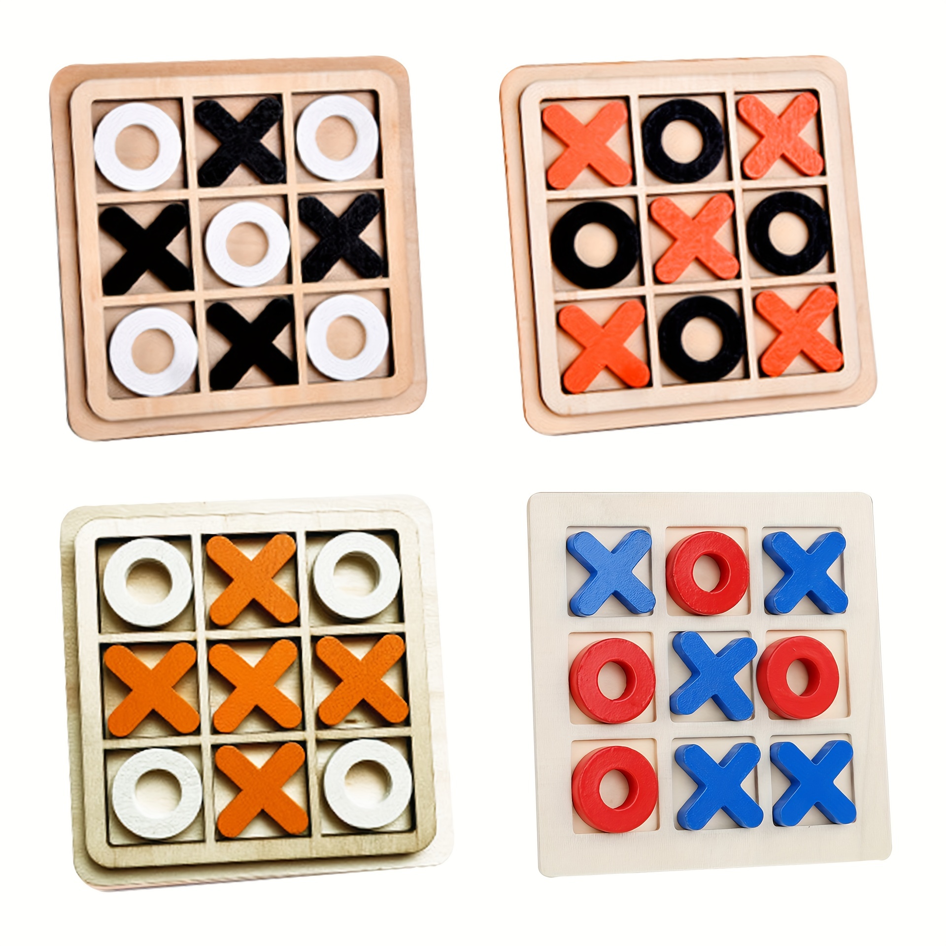 Perfect Life Ideas Wooden Tic Tac Toe Game and Wood Peg Game 2 Pcs Set - Family Board Game Adults Kids Travel Games Skill Occupational Therapy T