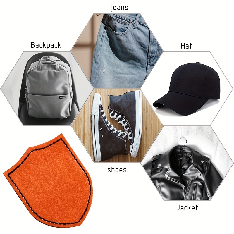 10 PCS Adhesive Blank Leatherette Hat Patches For Men