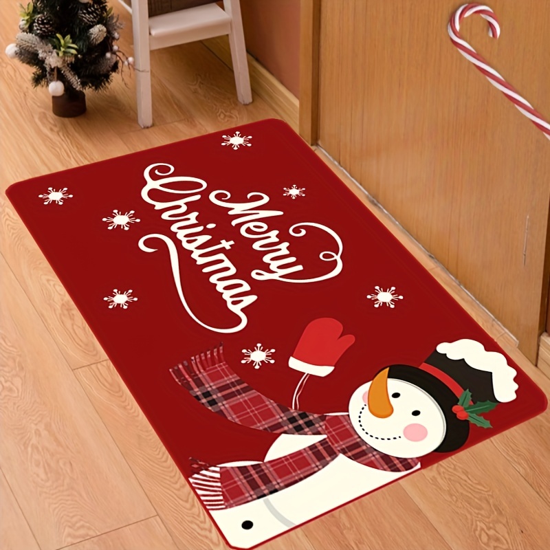 Willkommen runder Teppich Merry Christmas Bodenteppich Rutschfeste