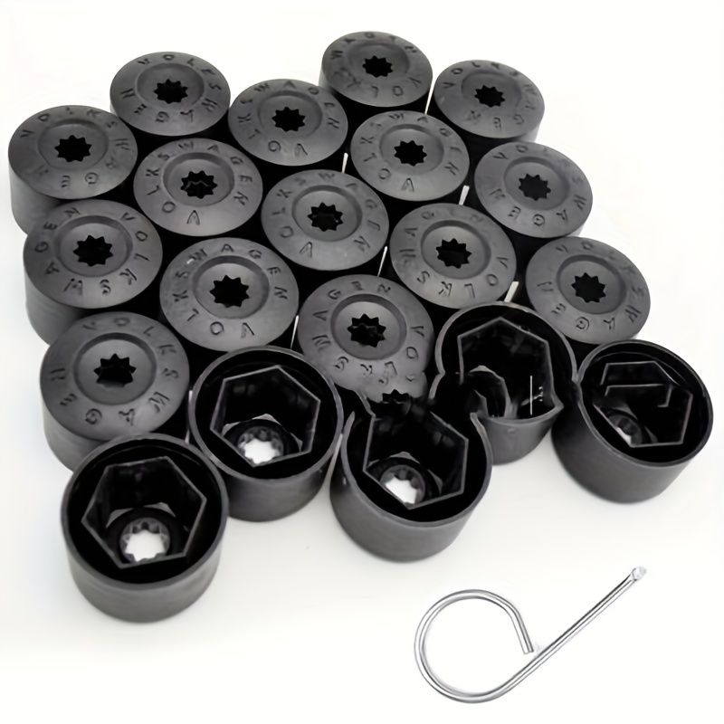 20 Pcs 17mm Wheel Lug Nut Bolt Cover  Removal Tools (Black) - 1