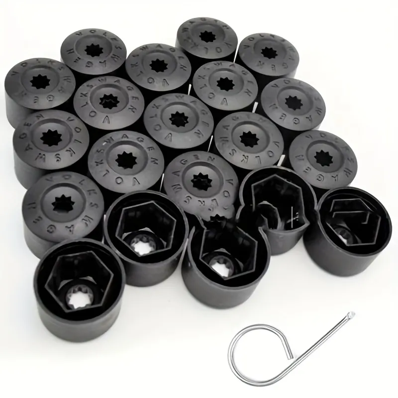 20 Pcs 17mm Wheel Lug Nut Bolt Cover  Removal Tools (Black) - 2