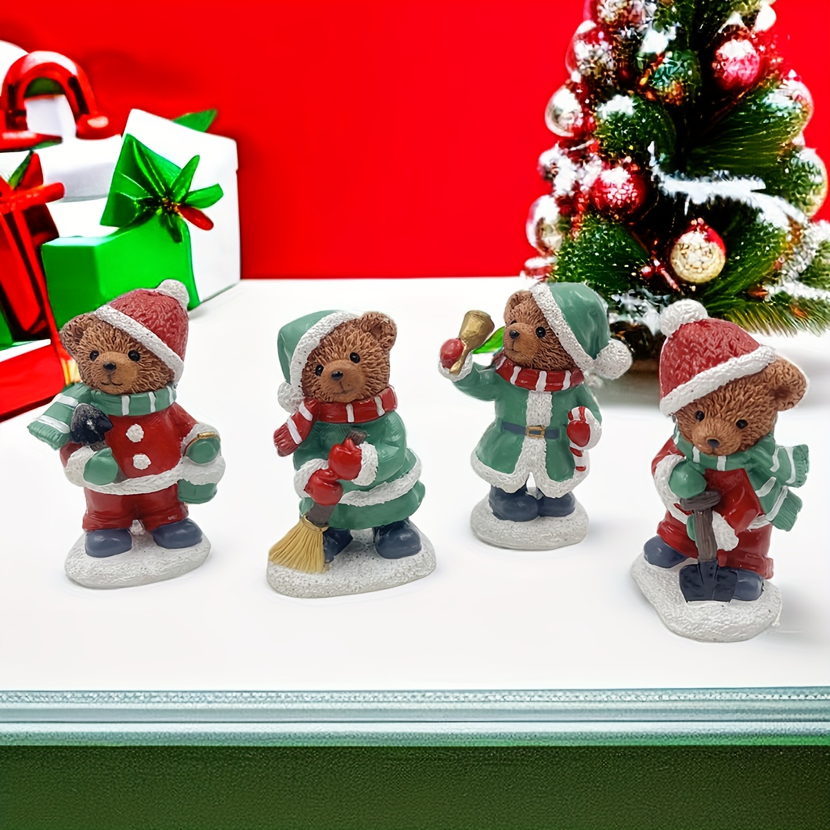 10pcs Mini Figurines D'Ours Polaires Mini Animaux Miniatures