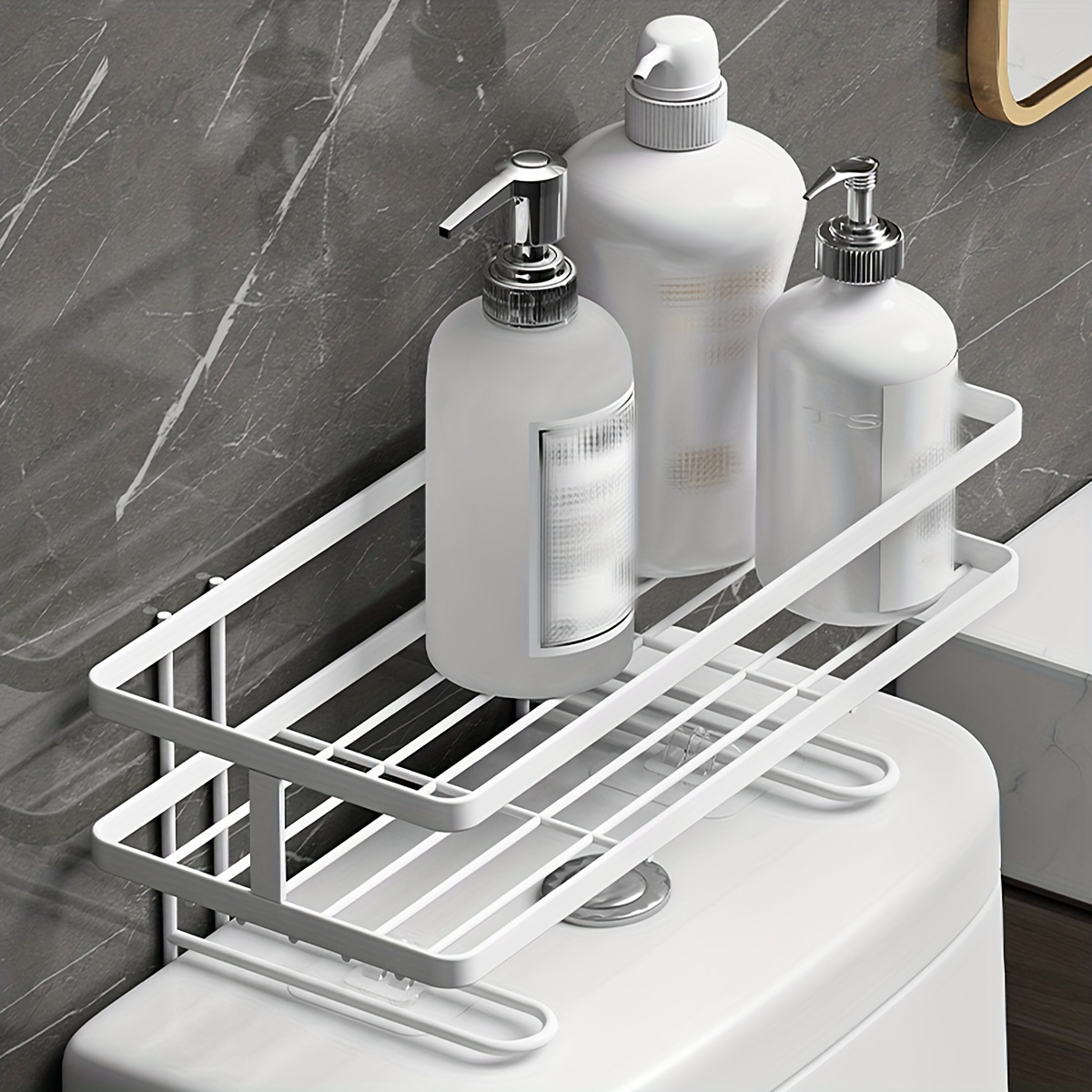 Wrought Iron Storage Rack Over Toilet Tank Bathroom Punch - Temu