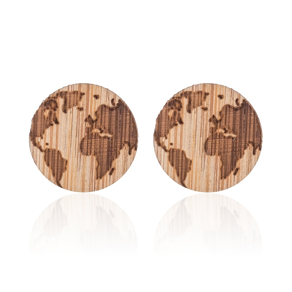 Or Wooden Earring Findings Flat Round Earring Posts Strap - Temu