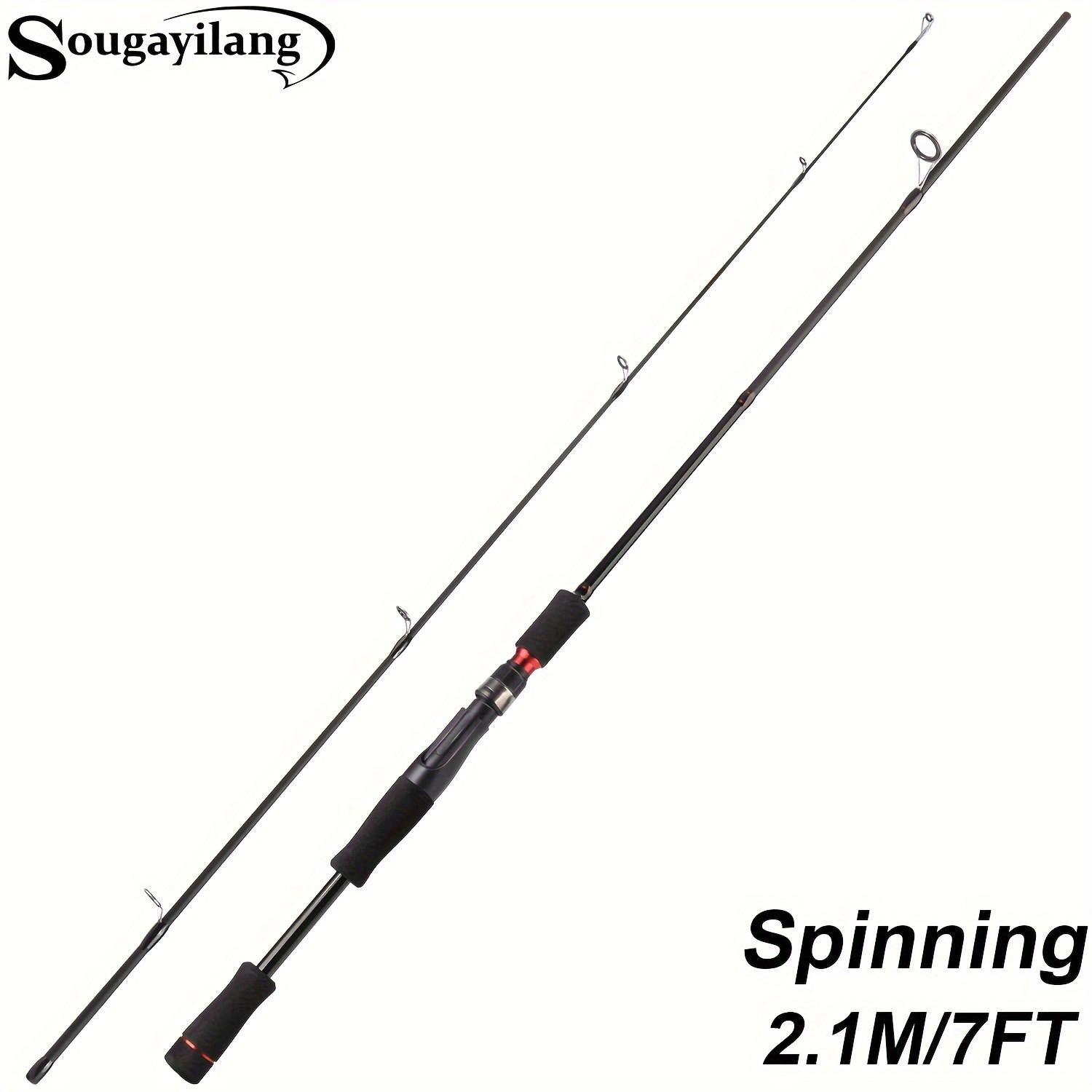 Sougayilang 2-section Fishing Rod, Lure Fishing Rod, Durable Red And Purple Straight Handle And Gun Handle Fishing Rod, Suitable For Freshwater Fishing