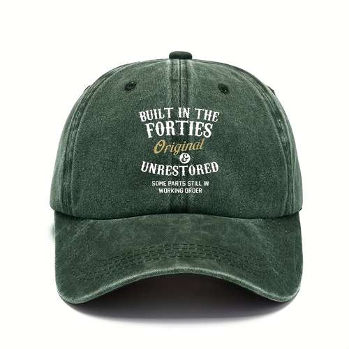 1pc Retro Casual Washed Baseball Cap, Fashionable Letter Printed Peaked Cap