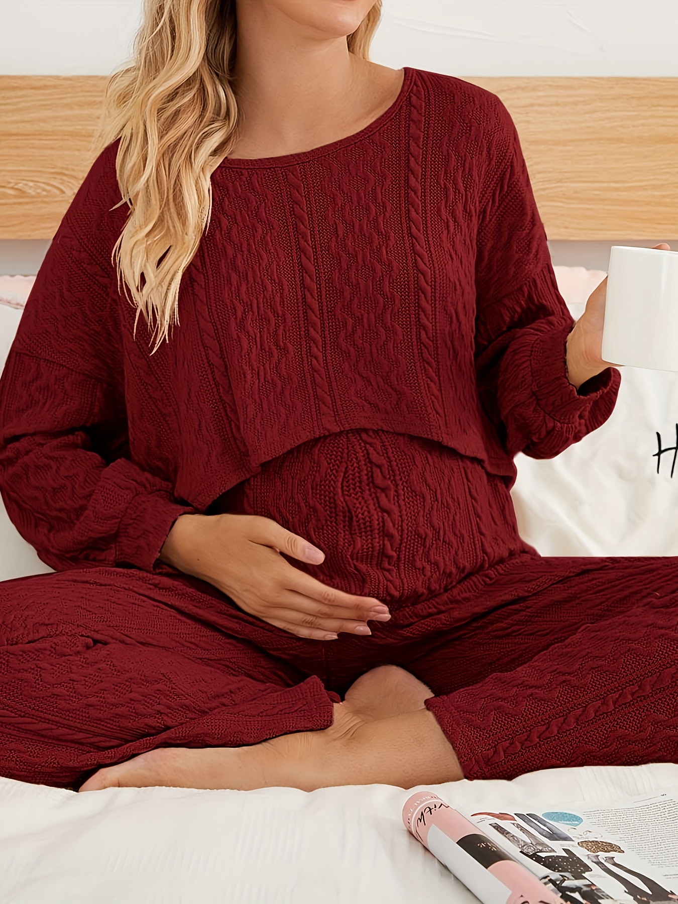 Maternity Pajama Set Pregnant Women Childbirth Postpartum - Temu