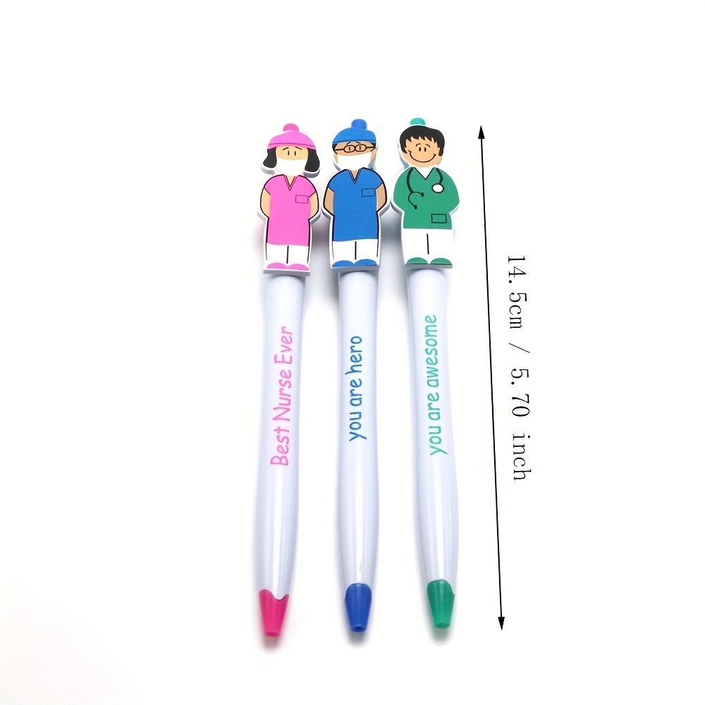 Funny Nurse Pens 5PCS Cartoon Nurse Pen Set With Black Ink Novelty