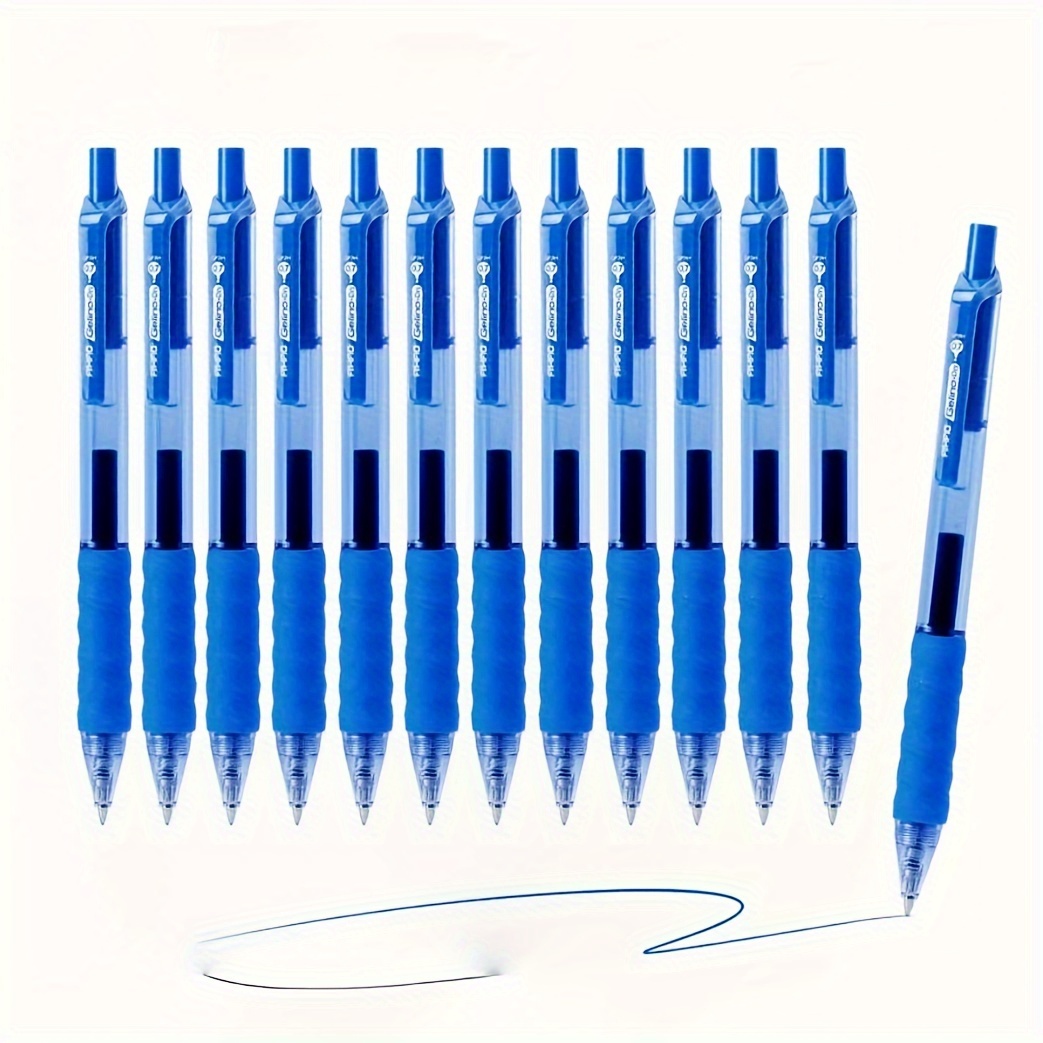 Blue Gel Pens Black Ink Pens Quick Dry Smooth Writing - Temu