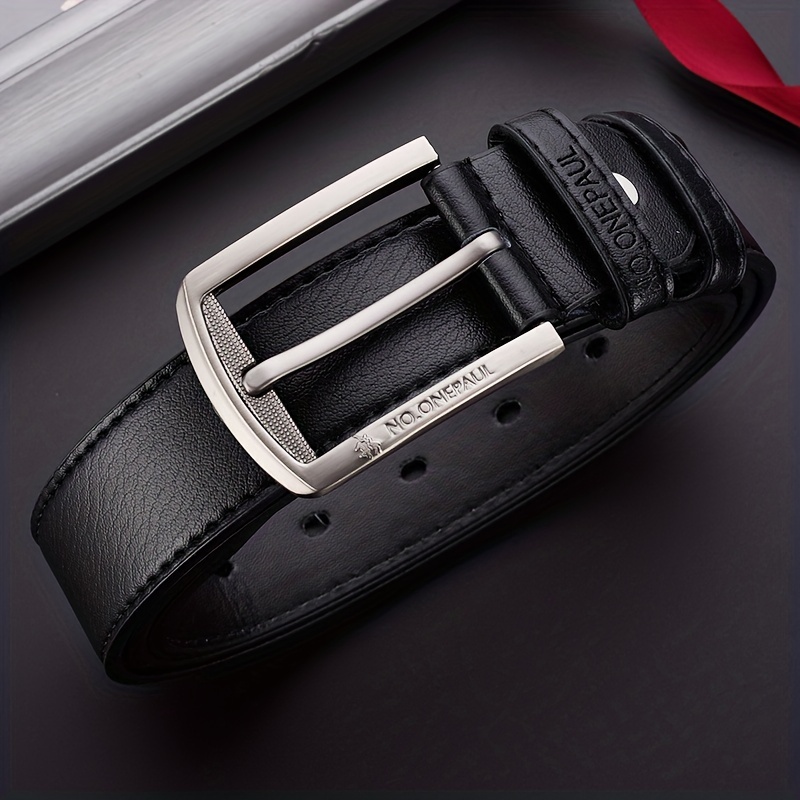 Men's Pu Leather Automatic Buckle Belt (without Gift Box) - Temu