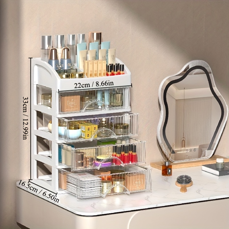 2 tier Clear Acrylic Makeup Organizer With Storage Drawers - Temu