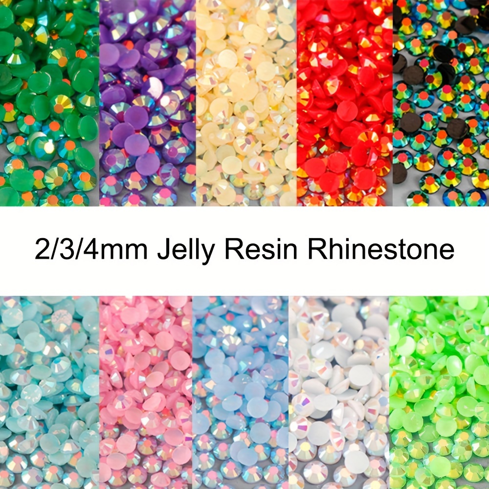 Resin Flatback Rhinestones Transparent Crystal Ab Non hotfix - Temu